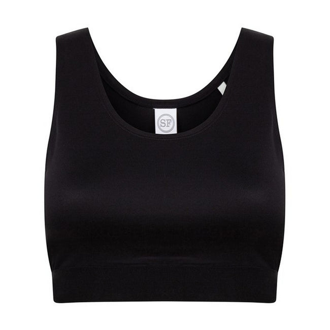 Black - Front - SF Minni Girls Fashion Crop Top