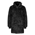 Black - Front - Ribbon Unisex Adult Teddy Fleece Oversized Hoodie
