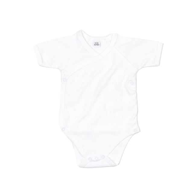 White - Front - Babybugz Baby Organic Kimono Bodysuit