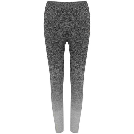 Dark Grey-Light Grey Marl - Front - Tombo Womens-Ladies Fade Seamless Leggings