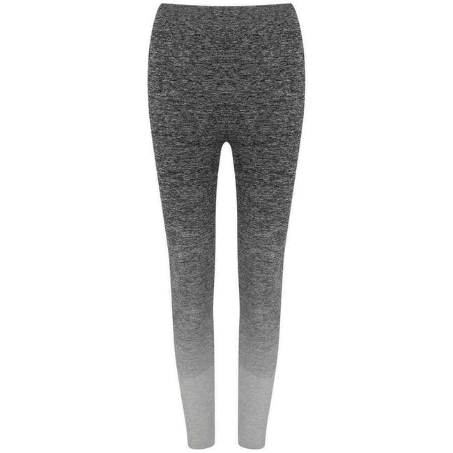 Dark Grey-Light Grey Marl - Front - Tombo Womens-Ladies Fade Seamless Leggings