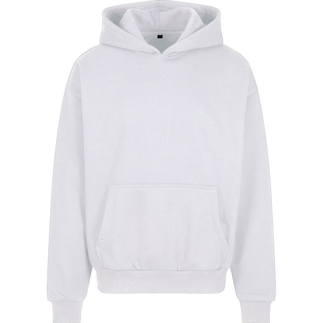 White - Back - Build Your Brand Mens Oversized Hoodie