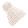 Oatmeal - Front - Beechfield Unisex Adult Melange Cable Knit Beanie