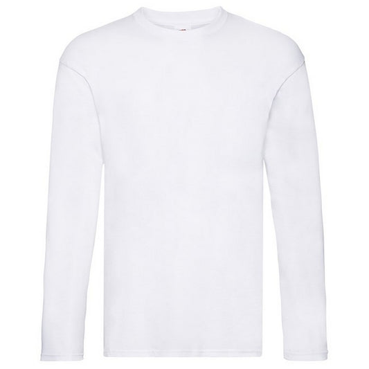 White - Front - Fruit of the Loom Mens Original Long-Sleeved T-Shirt