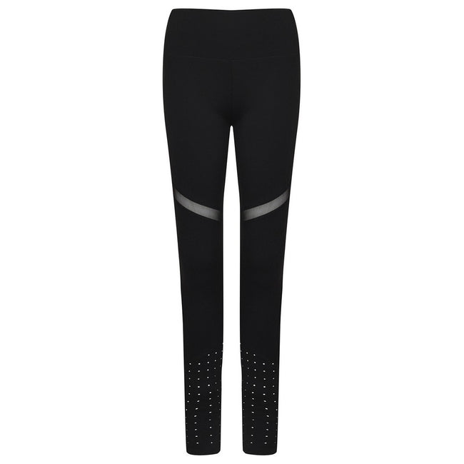 Black - Front - Tombo Womens-Ladies Panelled Leggings