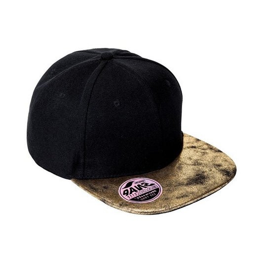 Black-Gold - Front - Result Headwear Unisex Adult Bronx Glitter Flat Peak Snapback Cap