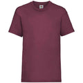 Burgundy - Front - Fruit of the Loom Childrens-Kids Valueweight T-Shirt
