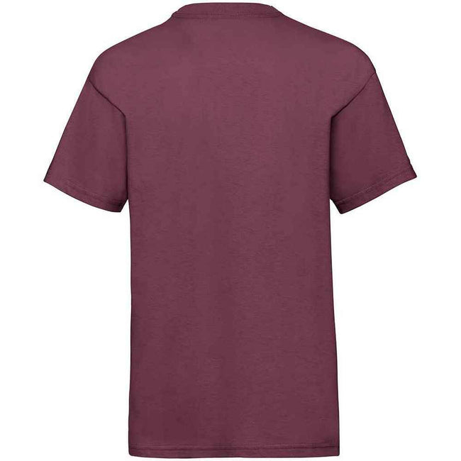 Burgundy - Back - Fruit of the Loom Childrens-Kids Valueweight T-Shirt