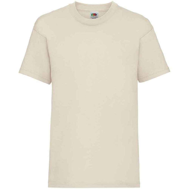 Natural - Front - Fruit of the Loom Childrens-Kids Valueweight T-Shirt