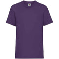 Purple - Front - Fruit of the Loom Childrens-Kids Valueweight T-Shirt