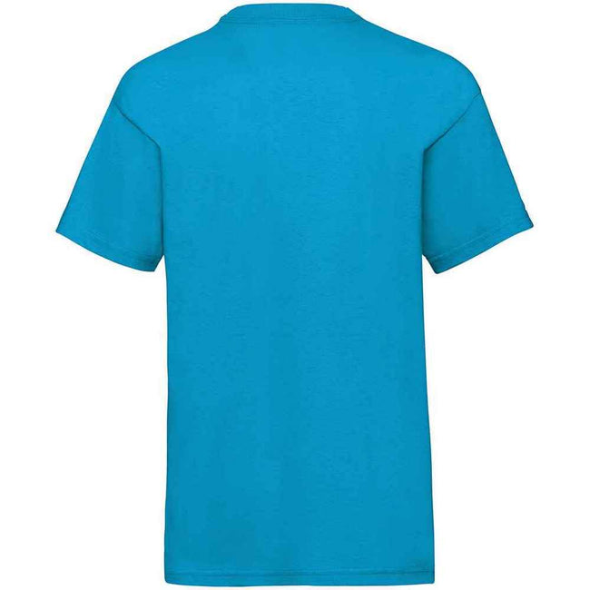 Azure Blue - Back - Fruit of the Loom Childrens-Kids Valueweight T-Shirt