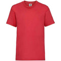 Red - Front - Fruit of the Loom Childrens-Kids Valueweight T-Shirt