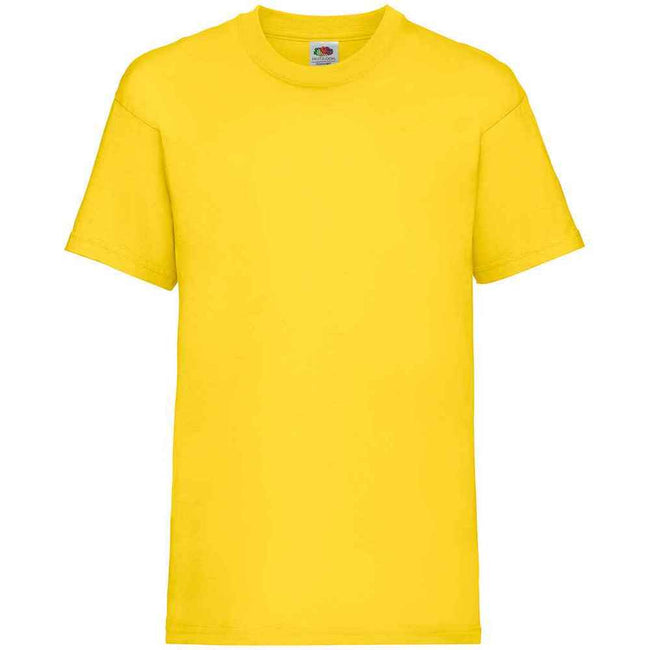 Yellow - Front - Fruit of the Loom Childrens-Kids Valueweight T-Shirt