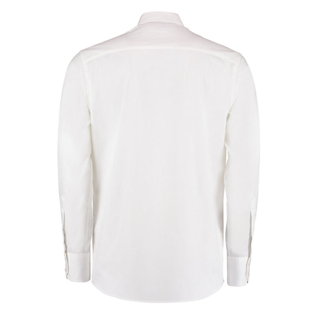 White - Back - Kustom Kit Mens Premium Oxford Tailored Long-Sleeved Shirt