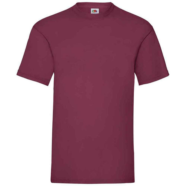 Burgundy - Front - Fruit of the Loom Mens Valueweight T-Shirt