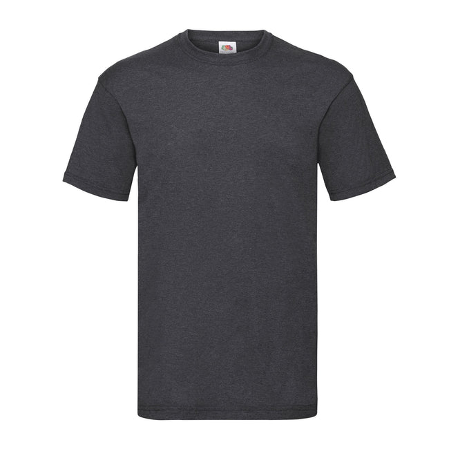 Dark Grey - Front - Fruit of the Loom Mens Valueweight Heather T-Shirt