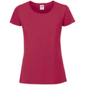 Cranberry - Front - Fruit of the Loom Womens-Ladies Iconic 195 Premium T-Shirt