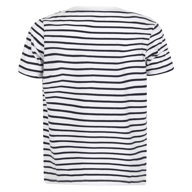 White-Oxford Navy - Back - SF Minni Childrens-Kids Striped T-Shirt