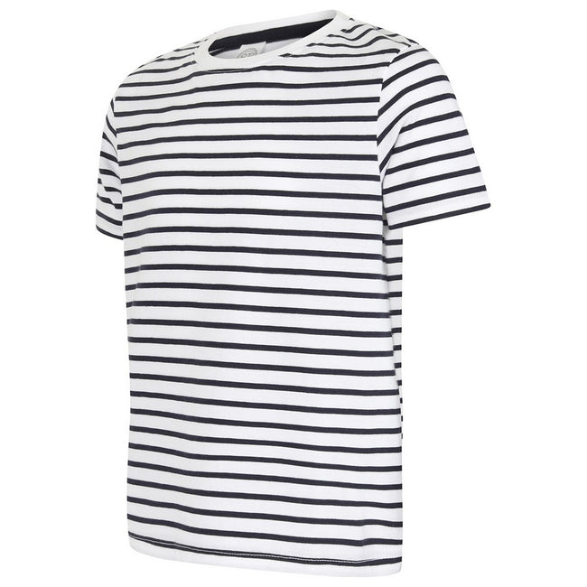 White-Oxford Navy - Lifestyle - SF Minni Childrens-Kids Striped T-Shirt