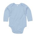 Dusty Blue - Front - Babybugz Baby Organic Long-Sleeved Bodysuit