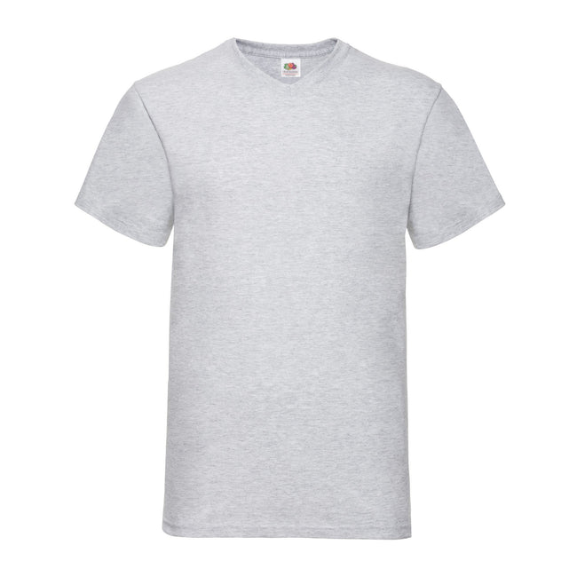 Grey - Front - Fruit of the Loom Mens Valueweight Heather V Neck T-Shirt