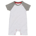 White-Heather Grey-Red - Front - Babybugz Baby Melange Baseball Bodysuit