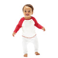 Warm Red-Washed White - Back - Babybugz Baby Baseball Long-Sleeved T-Shirt