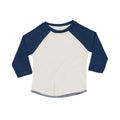 Washed White-Swiss Navy - Front - Babybugz Baby Baseball Long-Sleeved T-Shirt