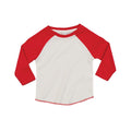 Warm Red-Washed White - Front - Babybugz Baby Baseball Long-Sleeved T-Shirt