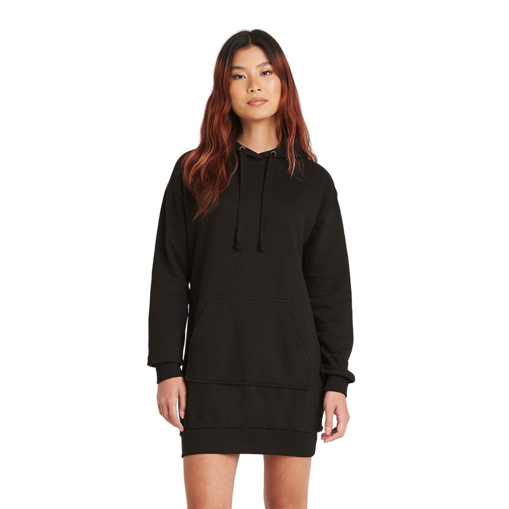 Jet Black - Back - Awdis Womens-Ladies Relaxed Fit Hoodie Dress