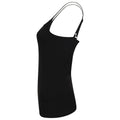 Black - Side - SF Womens-Ladies Feel Good Stretch Spaghetti Strap Camisole
