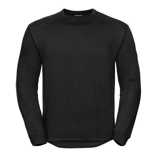 Black - Front - Russell Mens Spotshield Heavy Duty Crew Neck Sweatshirt
