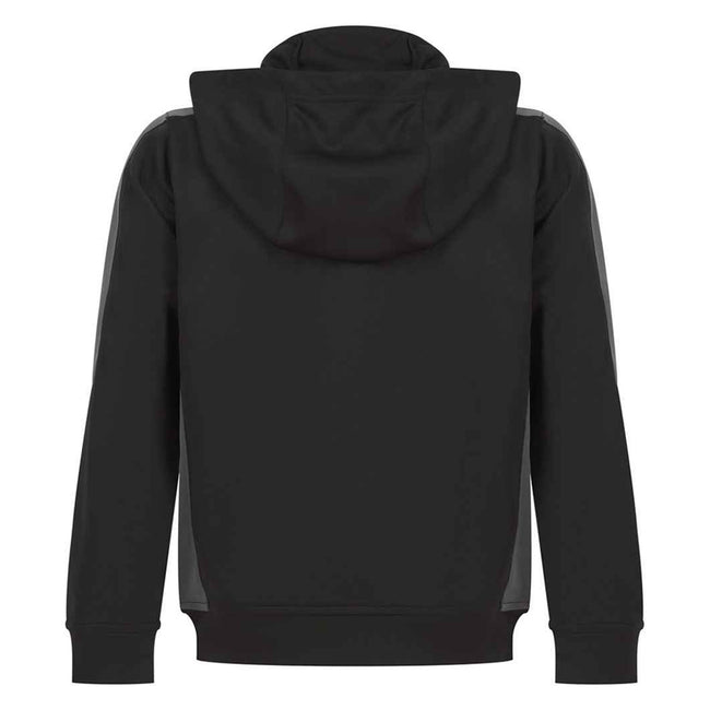 Black-Gunmetal Grey - Back - Finden & Hales Childrens-Kids Team Contrast Hoodie