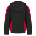 Black-Red - Back - Finden & Hales Childrens-Kids Team Contrast Hoodie