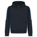 Navy-Sky - Front - Finden & Hales Childrens-Kids Team Contrast Hoodie