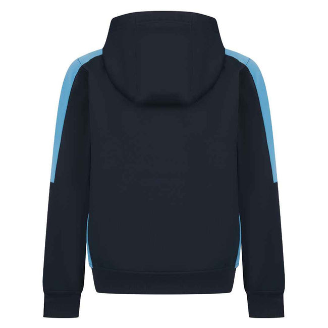Navy-Sky - Back - Finden & Hales Childrens-Kids Team Contrast Hoodie