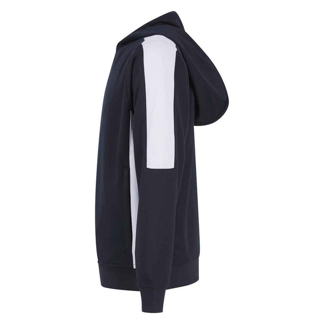 Navy-White - Side - Finden & Hales Childrens-Kids Team Contrast Hoodie