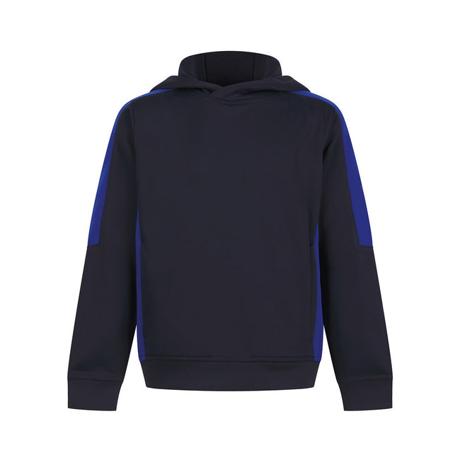 Navy-Royal Blue - Front - Finden & Hales Childrens-Kids Team Contrast Hoodie