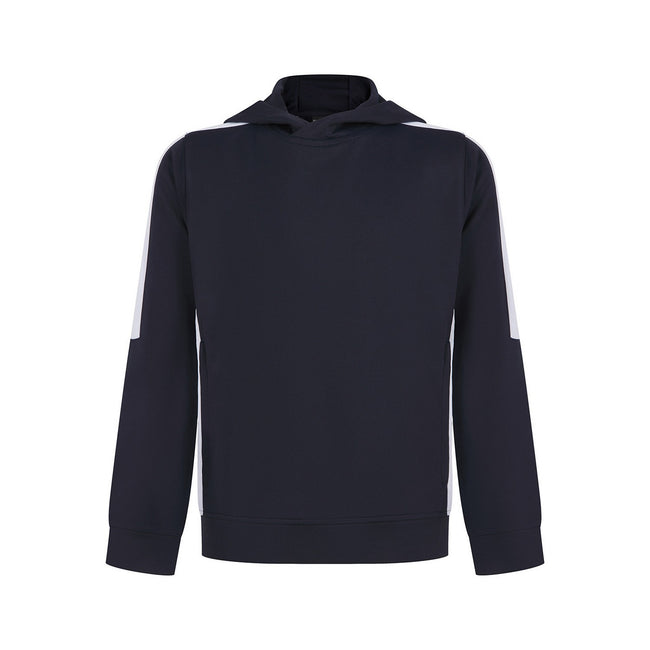Navy-White - Front - Finden & Hales Childrens-Kids Team Contrast Hoodie