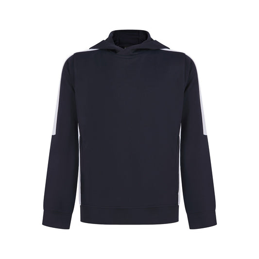 Navy-White - Front - Finden & Hales Childrens-Kids Team Contrast Hoodie