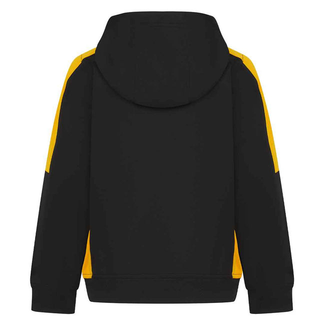 Black-Gold - Back - Finden & Hales Childrens-Kids Team Contrast Hoodie