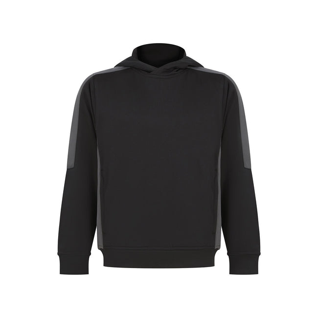 Black-Gunmetal Grey - Front - Finden & Hales Childrens-Kids Team Contrast Hoodie