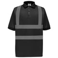 Black - Front - Yoko Unisex Adult Hi-Vis Short-Sleeved Polo Shirt