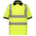 Yellow - Front - Yoko Unisex Adult Hi-Vis Short-Sleeved Polo Shirt