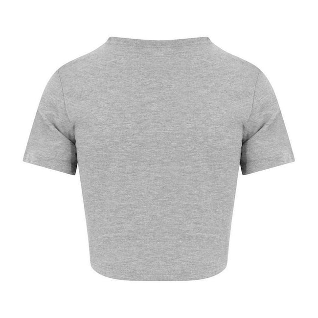 Heather Grey - Back - Awdis Womens-Ladies Girlie Cropped T-Shirt