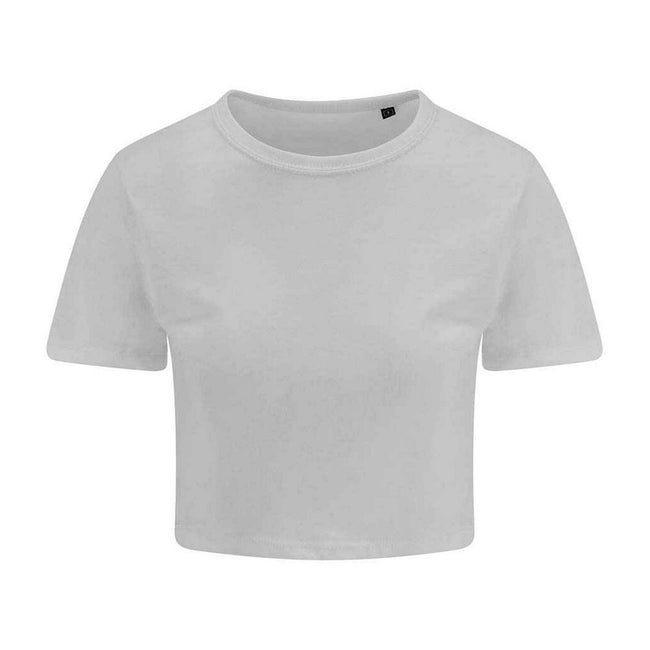 Solid White - Front - Awdis Womens-Ladies Girlie Cropped T-Shirt