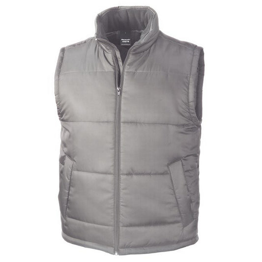Grey - Front - Result Core Unisex Adult Padded Body Warmer