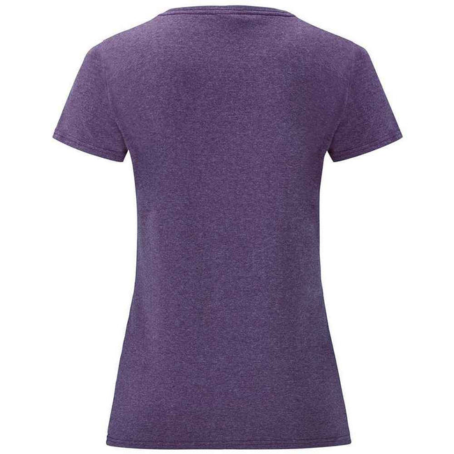 Heather Purple - Back - Fruit of the Loom Womens-Ladies Valueweight Heather Lady Fit T-Shirt