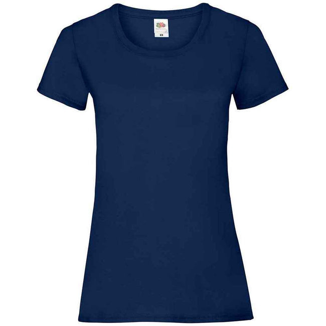 Navy - Front - Fruit of the Loom Womens-Ladies Valueweight Heather Lady Fit T-Shirt
