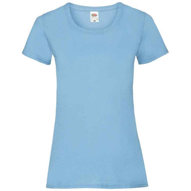 Sky Blue - Front - Fruit of the Loom Womens-Ladies Valueweight Heather Lady Fit T-Shirt